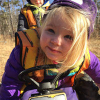 Eloise plays at the trailhead