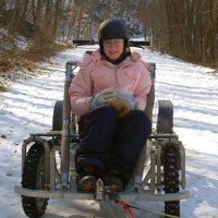 Girl scouts learned about the types of dog breeds used for dog sledding.