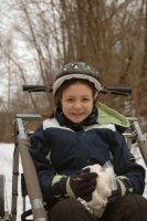 Okemo started his sledding career at 7 weeks old.